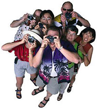 Tourists taking photos