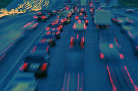 Cars on motorway
