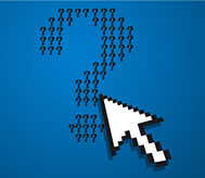 Illustration of a computer pointer and a question mark
